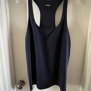 Navy racer back top